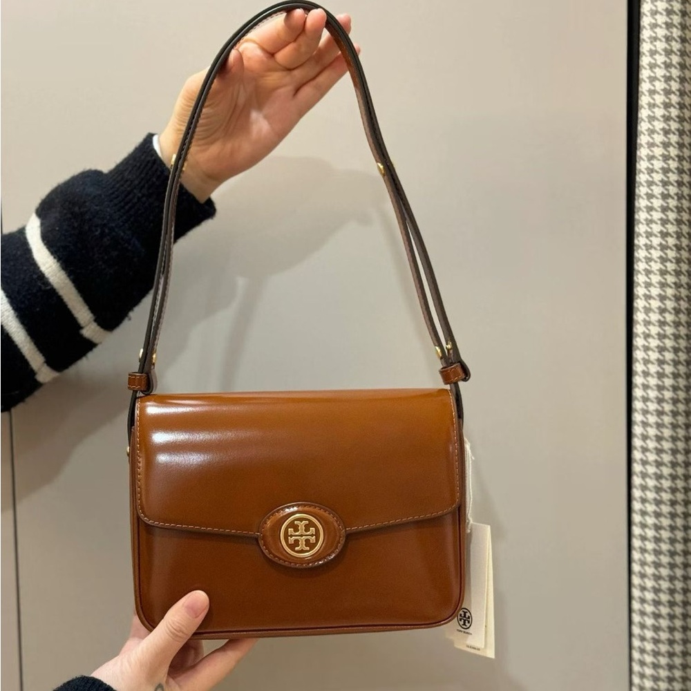 NWT Tory Burch Robinson Spazzolato Leather Convertible Shoulder Bag